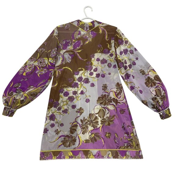 Emilio Pucci Formfit Rogers Vtg 60s Slip & Robe Set Size S/M Mod Print Sheer - Picture 5 of 16